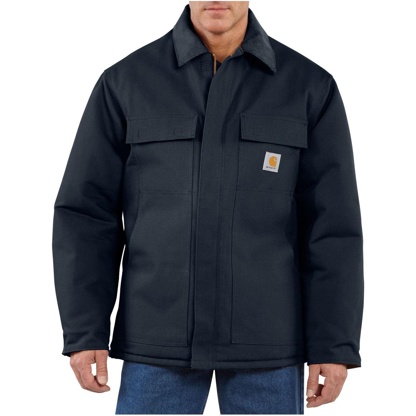 CarharttmensLoose Fit Firm Duck Insulated Traditional Coat (Big & Tall) Dark Navy3X-Large/Tall Image