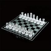 Elegant 10-Inch Glass Chess Set&ndash;Board Game for Adults Stylish Home Decor | Transparent Glass Chess Design Elegant Home Display Piece Classic Strategy Board Game Gift Choice For Chess Lovers