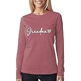 Grandma Shirt Grandma Floral Heart Shirts Grandmother Long Sleeve T Shirts Casual Graphic Tees Tops