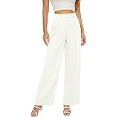 KICZOY Women Casual Wide Leg Dress Pants High Waist Lightweight Flowy Pants | Summer Fall Wide Leg Palazzo Pants for Women Dr
