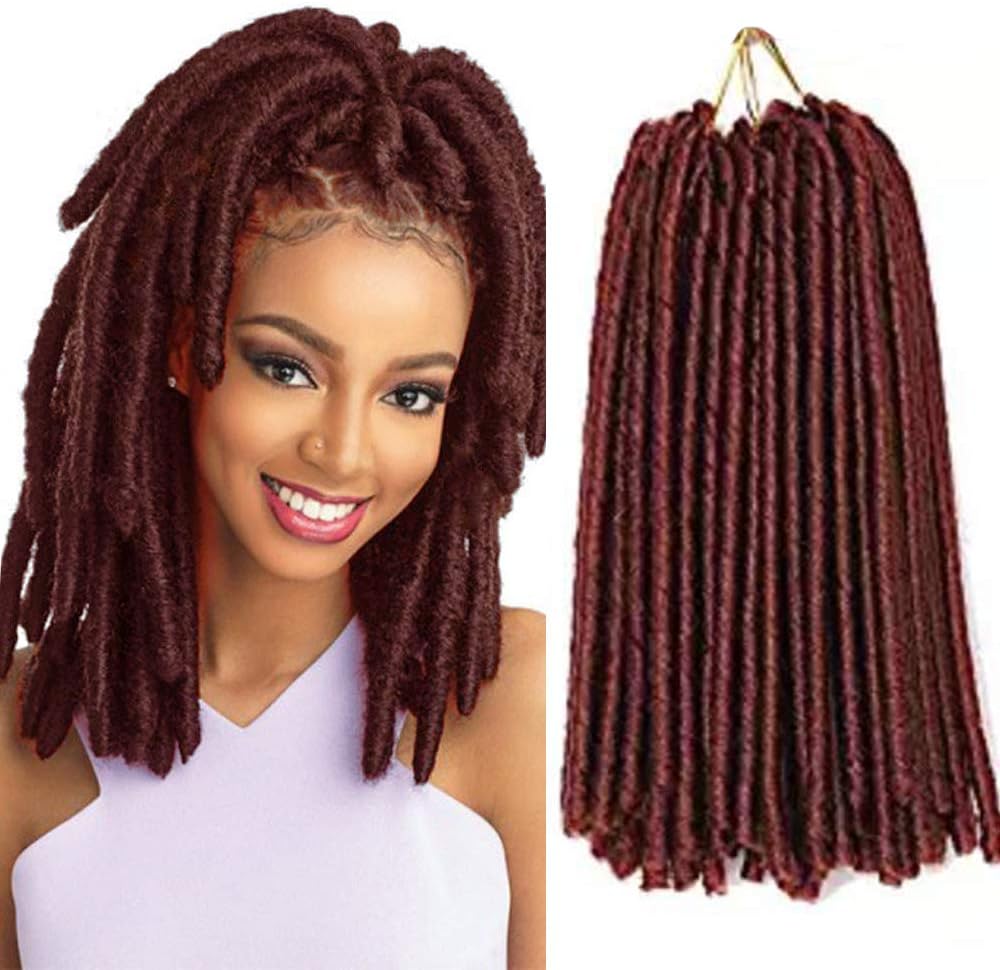 Synthetic Crochet Braid Hair Faux Locs Twist Imported ADM Premium Low Frame Retardant Fiber Goddness Locs Braid Wavy Twist Hair with Curly Ends (3Pack, Bug)