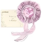YANIBEST Breathable Soft Silk Bonnet for Sleeping, Breeze Satin Bonnet with Tie Band Hair Wrap Less Frizz Natural Curly Hair