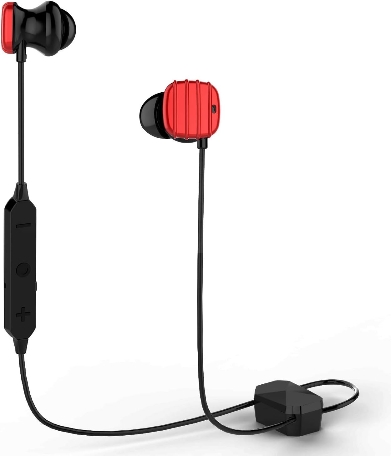 COWIN (Upgraded) Active Noise Cancelling Earbuds, Wireless in Ear Bluetooth Earbuds with Hard Travel Case Built in Microphone Volume Control Enhanced Bass Ear Buds- Red