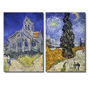 Cypresses The Church at Auvers by Vincent Van...