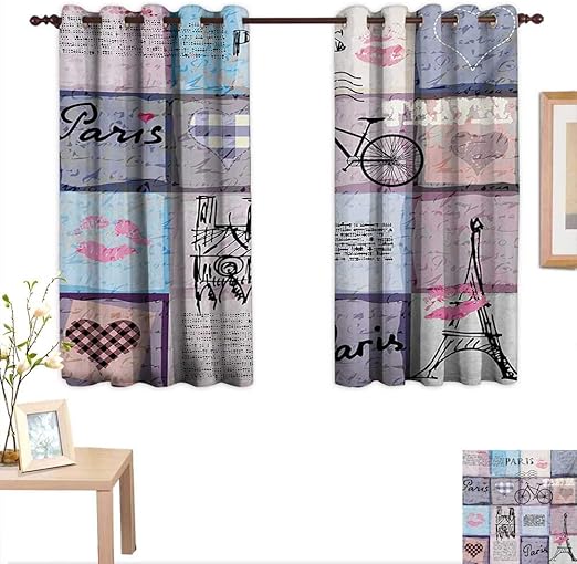 Amazon Com Paris Decorative Curtains For Living Room Grunge