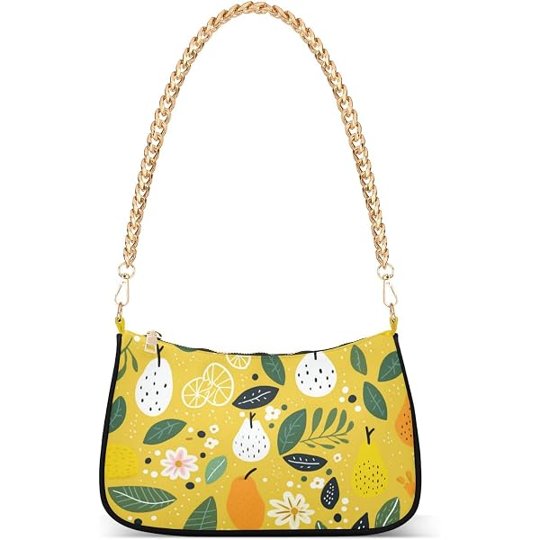 Women's Clutch Shoulder Bag - Hobo Style Tote With Butterfly & Flower Print, Zipper Closure, 11x7x2.8 Inches