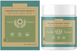 HANGWON Total Relief Magnesium Soothing Cream Advanced nerve Comfort with Arnica, Menthol, MSM,Fast-Absorbing for Relief Joint, Feet, Hands, Legs, Muscles, and Waist, Natural Ingredient -4floz/114g