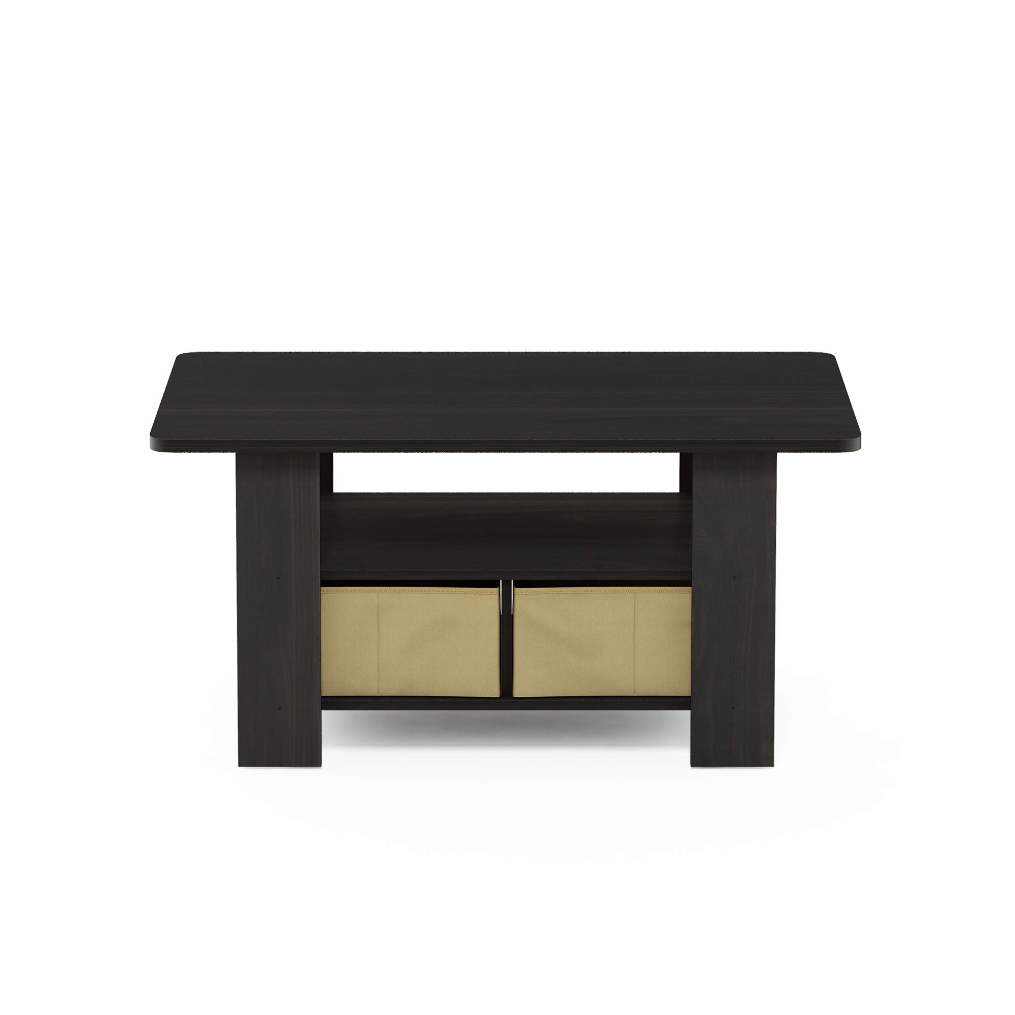 Furinno ANDREY Coffee Table, Small Modern Coffee Table with Storage and Bin Drawer, Side Table for Living Room, Bedroom, Home Office, Espresso