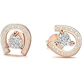 AKTAP Horseshoe Stud Earrings for Fashion Jewelry Crystal Cubic Zirconia Earrings