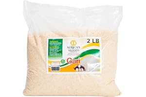 African Delights Ghana White Gari/Water and Garri, Garri and Water, Water Garri/Nigerian Food, Eba/Sand Free / 100% All Natural (2 lb)