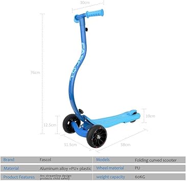 Amazon.com: Patín del diablo Fascol plegable para niños con ruedas parpadeantes anchas de 13.5 cm para niños de 4 a 10 años, Azul: Sports \u0026 Outdoors