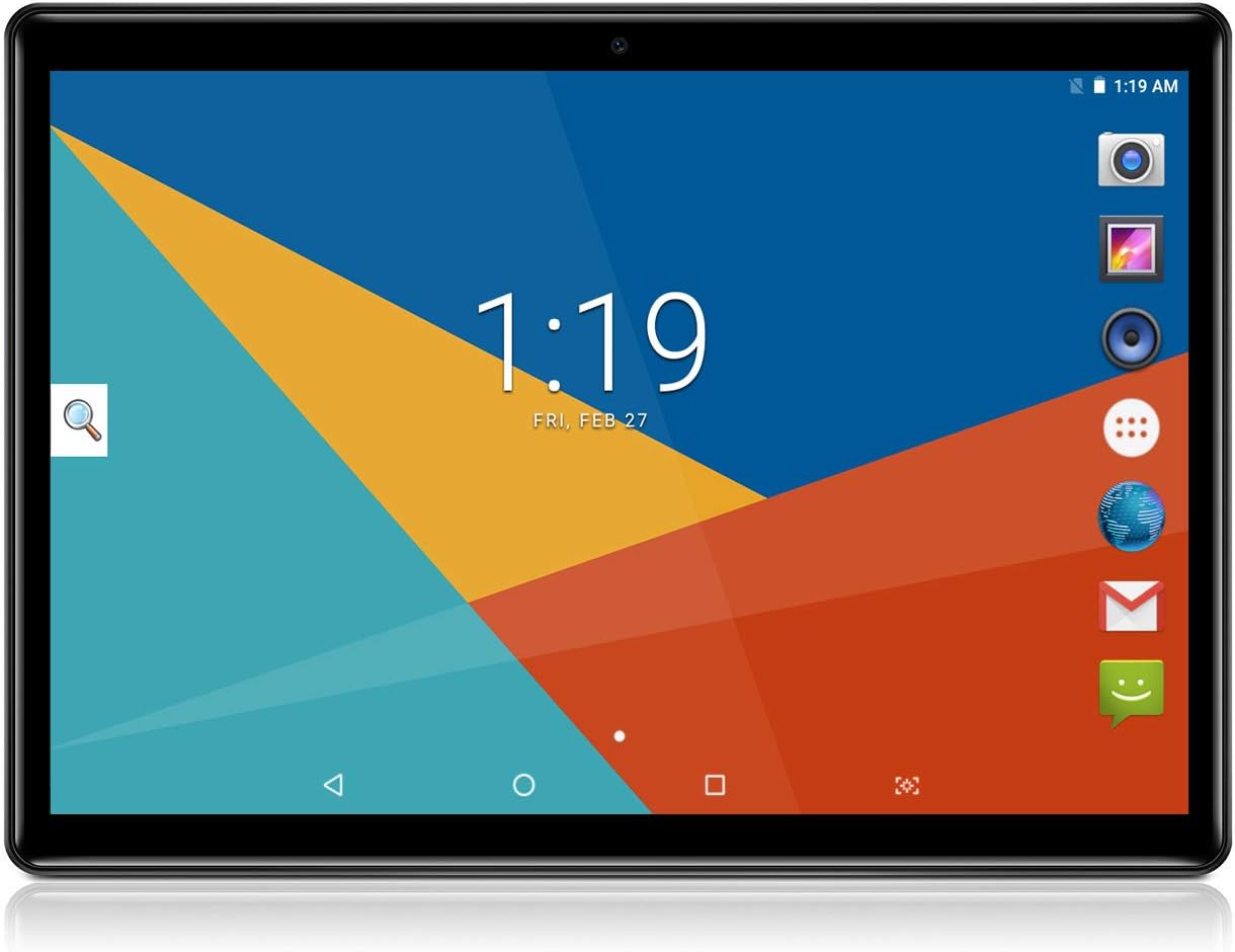 10 Tablet| 10.1" Inch Tablets PC Android 7.0,HD,3G, WiFi, GPS, GSM, Octa Core, 64GB+4GB, Dual Sim Card, 1920×1200 IPS, Black