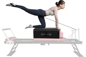 ANNUALRING Pilates Box,Portable Pilates Sitting Box, Suitable for Home Pilates Reformer,Pilates Bed Accessories,with Use Pilates Equipment to Help You Exercise,24.8×15.75×8.66 inch,Black