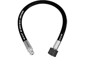 Kink Resistant Pressure Washer Whip Hose with Swivel, Ufixed Hose Reel Connector Hose for Pressure Washing, 2 FT (3/8 NPT Solid + M22 Female)