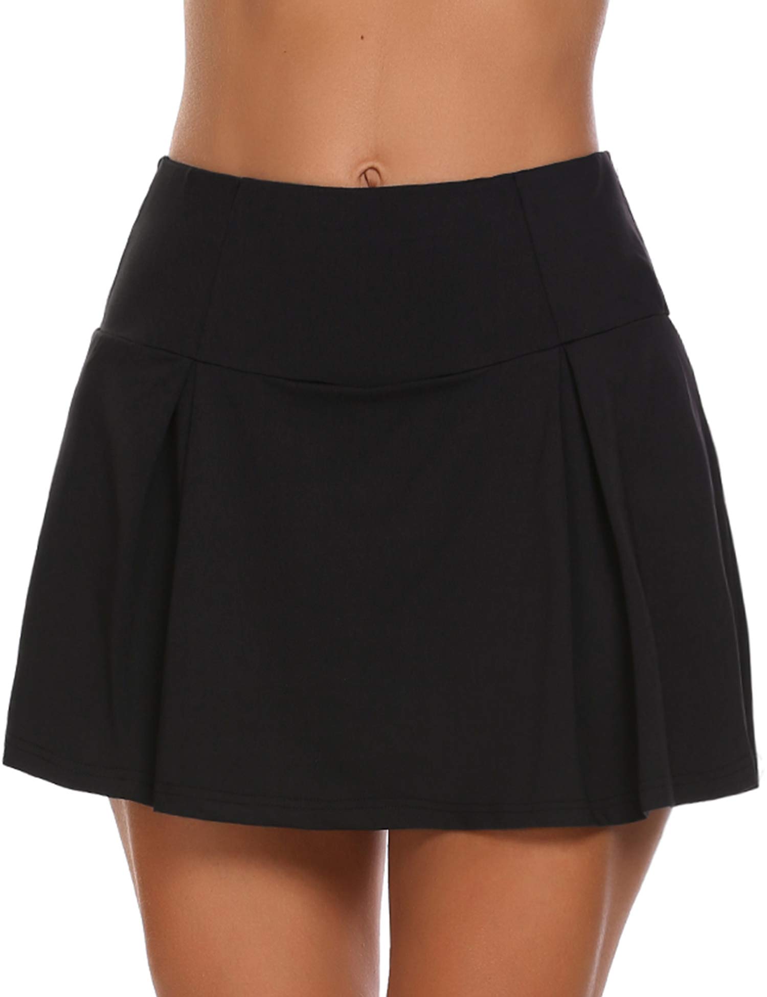 Guteer Women's Active Skirt Athletic Tennis Skort Pleated Stretchy