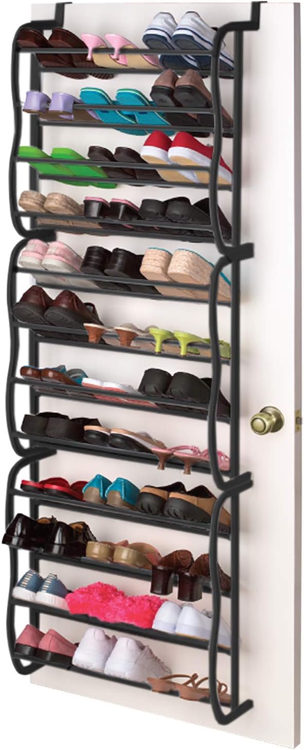 wall shoe organizer on Black Home Basics Shoe Rack For 36 Pair Over The Door Space Saver Shelf Closet Wall Hanging Organizer Storage Stand Over The Door Shoe Organizers Shoe Organizers Ilsr Org