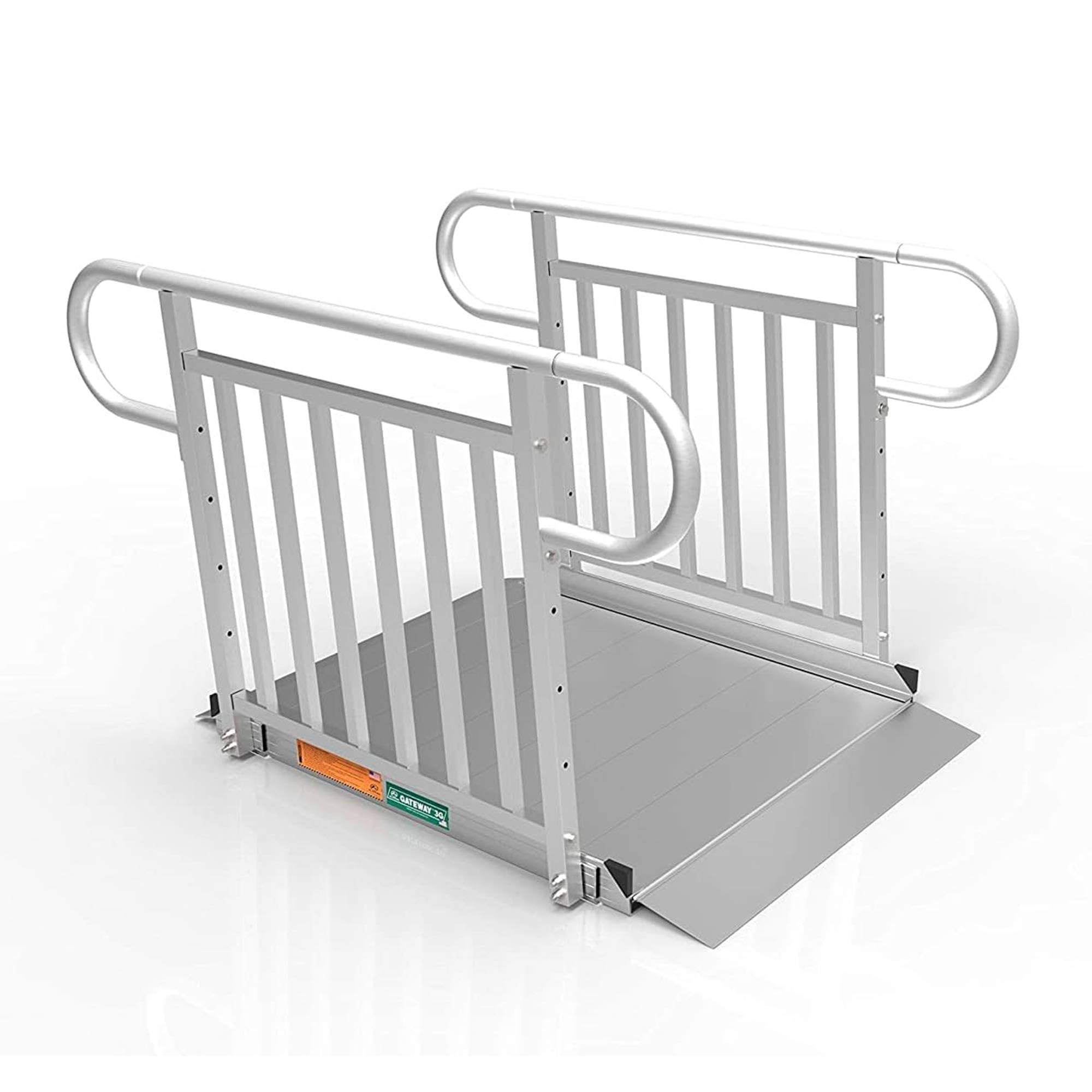 EZ-ACCESS - Rampa portátil para silla de ruedas y rampa de aluminio con pasamanos - Dispositivo de movilidad resistente, rampa para discapacitados con superficie sólida para escalones y pasamanos para transporte y almacenamiento - 3G de 4 pies