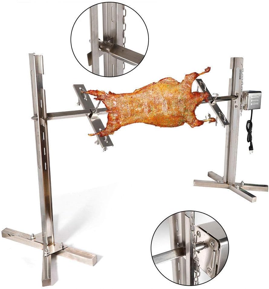 Anbt BBQ Grill Rotisserie Kit Up to 70lb Pig Spit Rotisserie Grill Heavy Duty for Pig Rotisserie Hog Lamb Outdoor Party Campfire Barbecue: Home & Kitchen