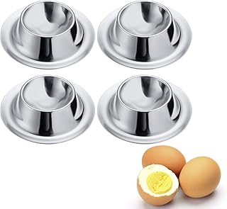 Westmark 4 Eierbecher, rund, stapelbar, ø 8,5 cm, Rostfreier Edelstahl, Silber, 20722260