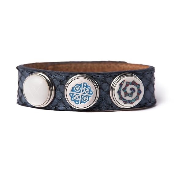 Noosa Armband Wrap Bracelet Classic Skinny Midnight Blue Salmon