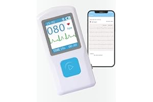 Portabe ECG Monitor for Home Use, Heart Rate Monitor with LCD Screen and Storage, Instant Results in 30 Seconds, Compatible w