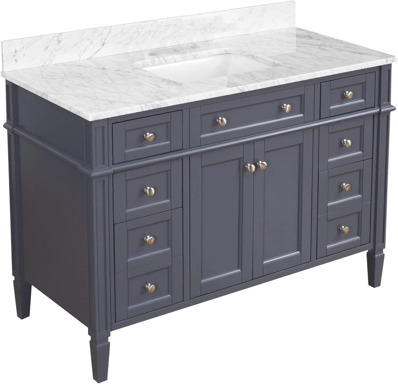 Hailey 48inch Bathroom Vanity (Carrara/Charcoal Gray) Includes