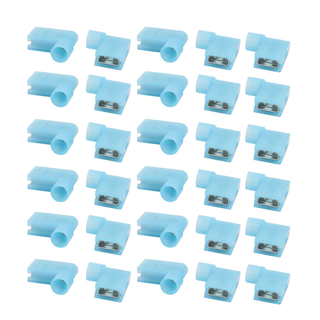 Sourcingmap 30Pcs Flag Crimp Terminals Female Nylon Fully Insulated Wire Connectors Blue