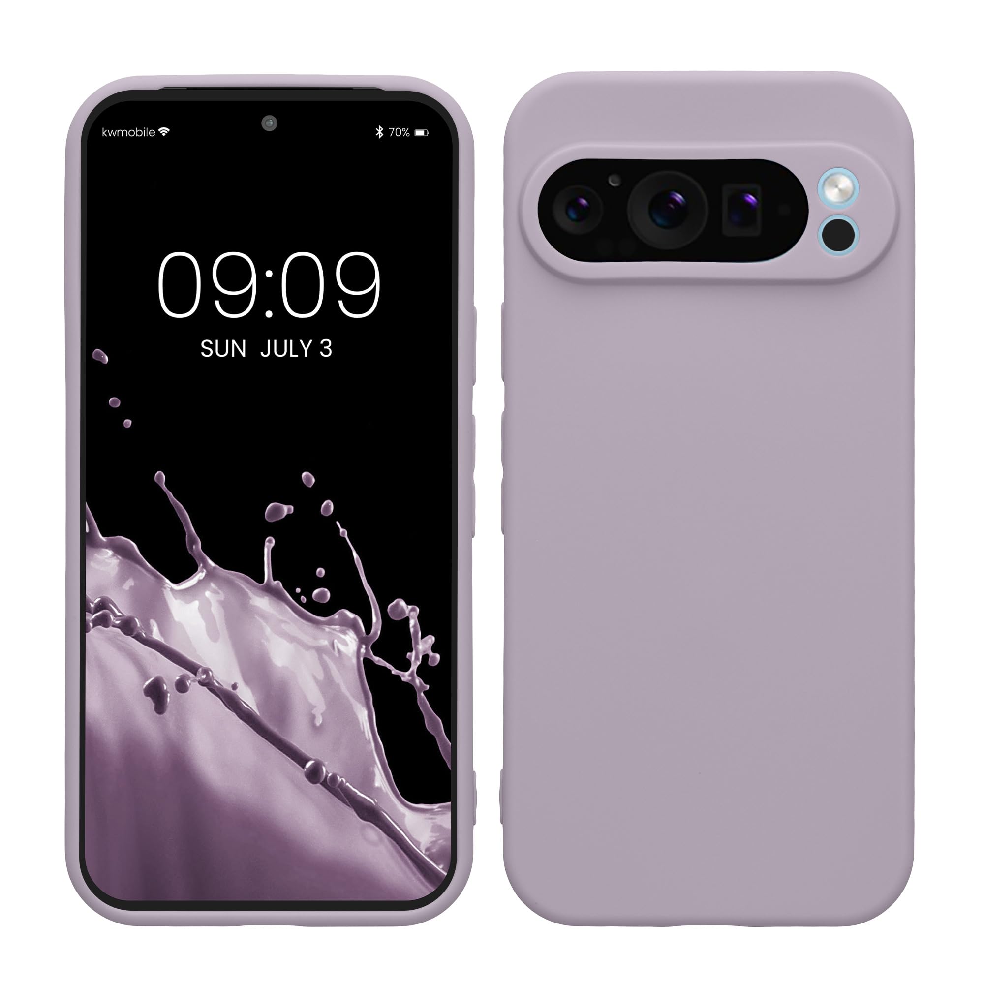 kwmobile Case for Google Pixel 9 Pro Case - Protective Slim TPU Phone Cover - Soft Matte Finish - Lavender