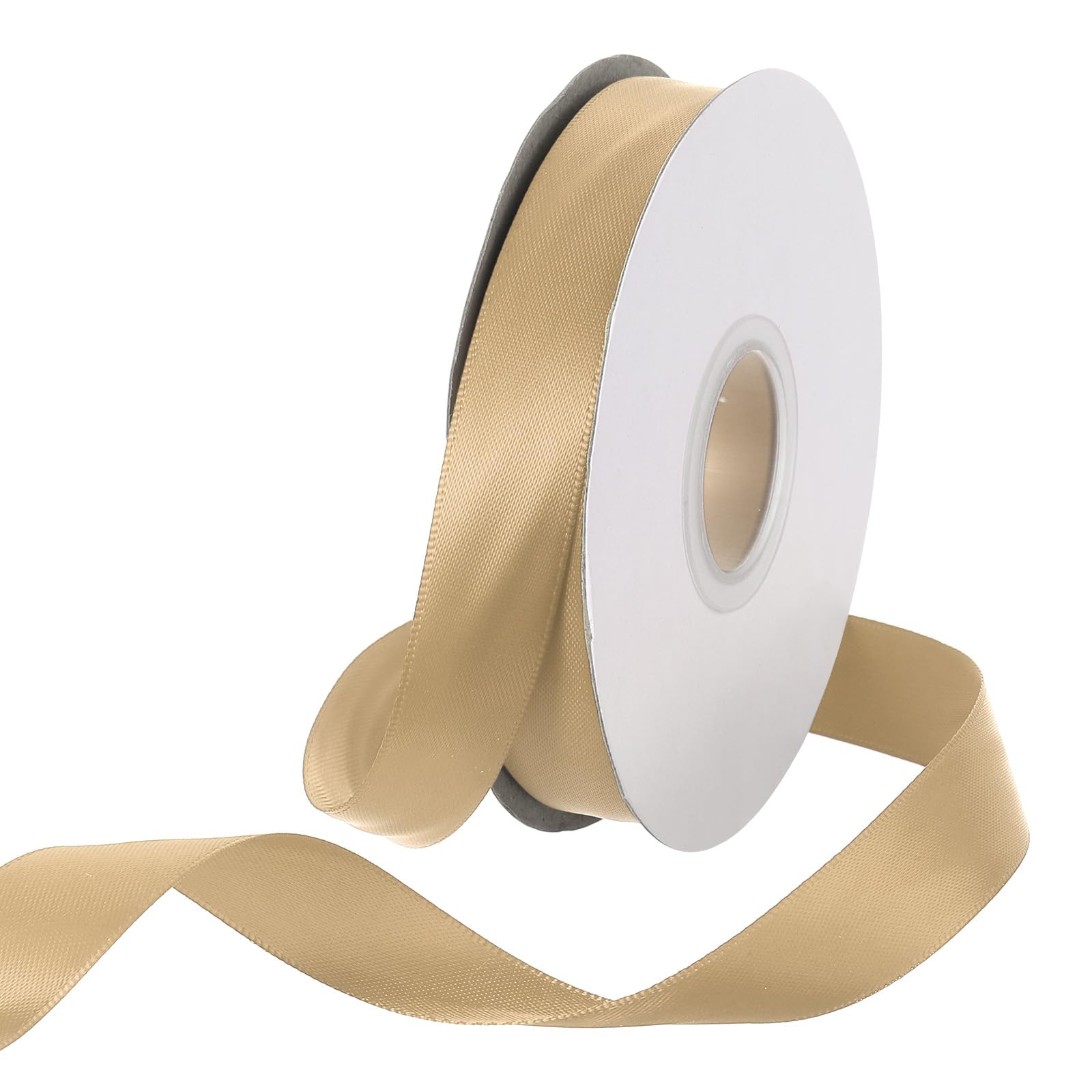 Rebower 15mm Satin Ribbon 23m Thick Double Face Grosgrain Silk Ribbon, [for Gift Wrapping, Hair Bows, Wedding, Cake, Flower] - 25 Yard/75ft/ Gold
