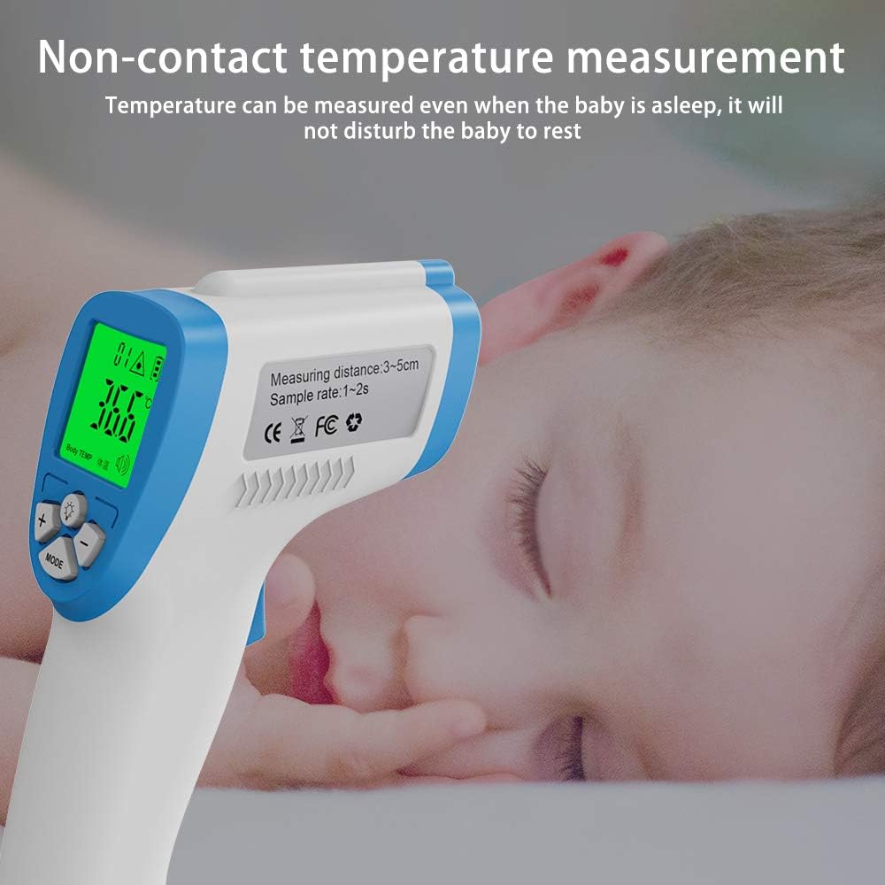 Digital Infrared Forehead Thermometer Non-Contact Digital Medical Thermometer for Baby, Adult, Child, Surface of Objects(Blue)
