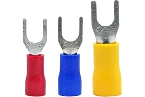 Vernijtrdy 300 Pcs 22-16 16-14 12-10 AWG Insulated Fork Spade U-Type Wire Connector Electrical Crimp Terminal