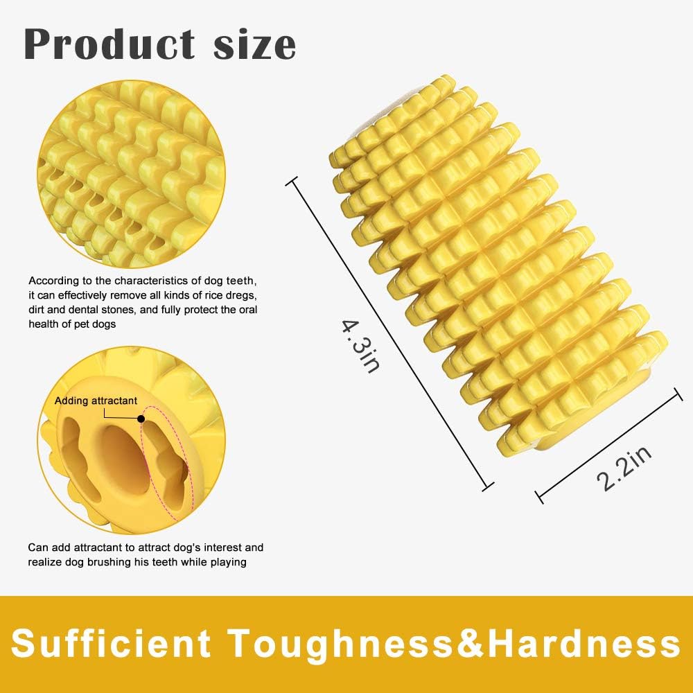 Kitchen & Dining : Dog Chew Toys Corn, Dog Toys Puppy Toothbrush Teeth Cleaning Toys, Tough Chew Toys for Medium Large Dogs, Rubber Chew Toys for Dogs, Tough Dog Chew Toys for Aggressive Chewers : 