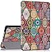 iPad Mini 4 Case, Hocase PU Leather Smart Case w/Unique Pattern Design, Auto Sleep/Wake Feature, Microfiber Lining Hard Back Cover for iPad Model A1538/A1550 (2015) - Mandala Flowers