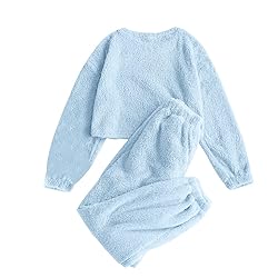 ZAFUL Women's Fuzzy Lounge Casual Pajamas Sets Long
