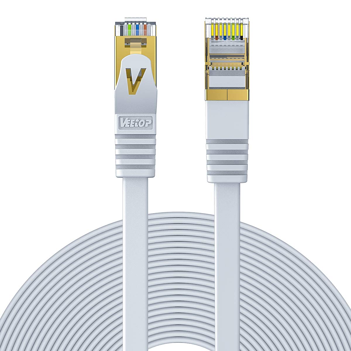 Cat7 Cable,Veetop 2m/6.5ft Cat 7 Network Cable