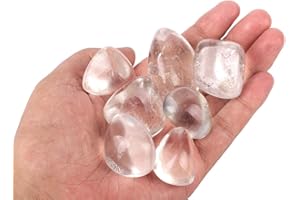 ZenQ 1/2 lb Tumbled Clear Quartz Stones for Wicca, Reiki, and Energy Crystal Healing, Natural Clear Quartz Crystal from Brazil