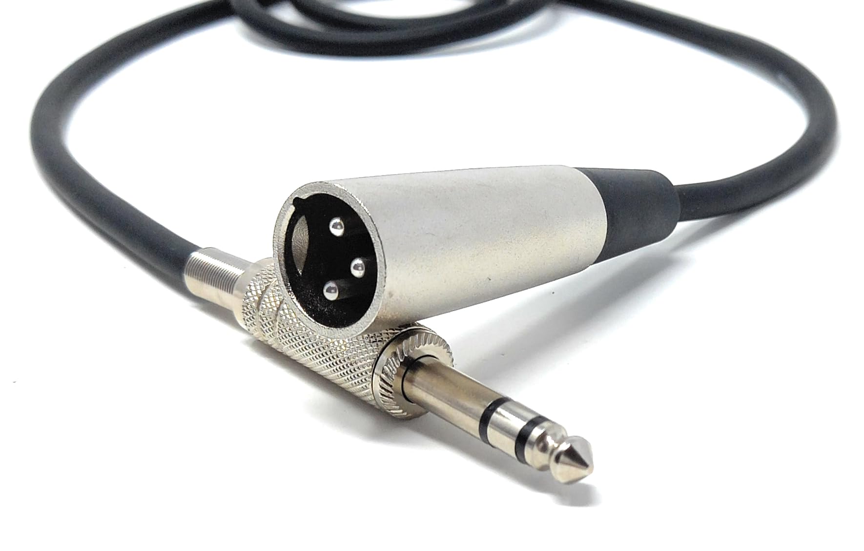 DRUT 1m Stereo 6.35mm Jack to XLR Male 3 Pin Screened, Balanced, Flexible Audio Cable XLR Male to 1/4 TRS Stereo Cord for Pro HiFi, Guitar, Music Instrument, Microphone Lead 3.3ft