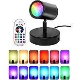 AodiYipei 10W LED Spot Lights Indoor RGB Color Changing Uplighting with Remote, 120V Christmas Spotlight Plant Accent Light with Switch for Halloween Party Decoration, 5FT Code, 1 Pack
