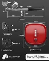 Oasser Dual Action Airbrush Compressor Kit with 1000mAh Battery 0.3mm view 2