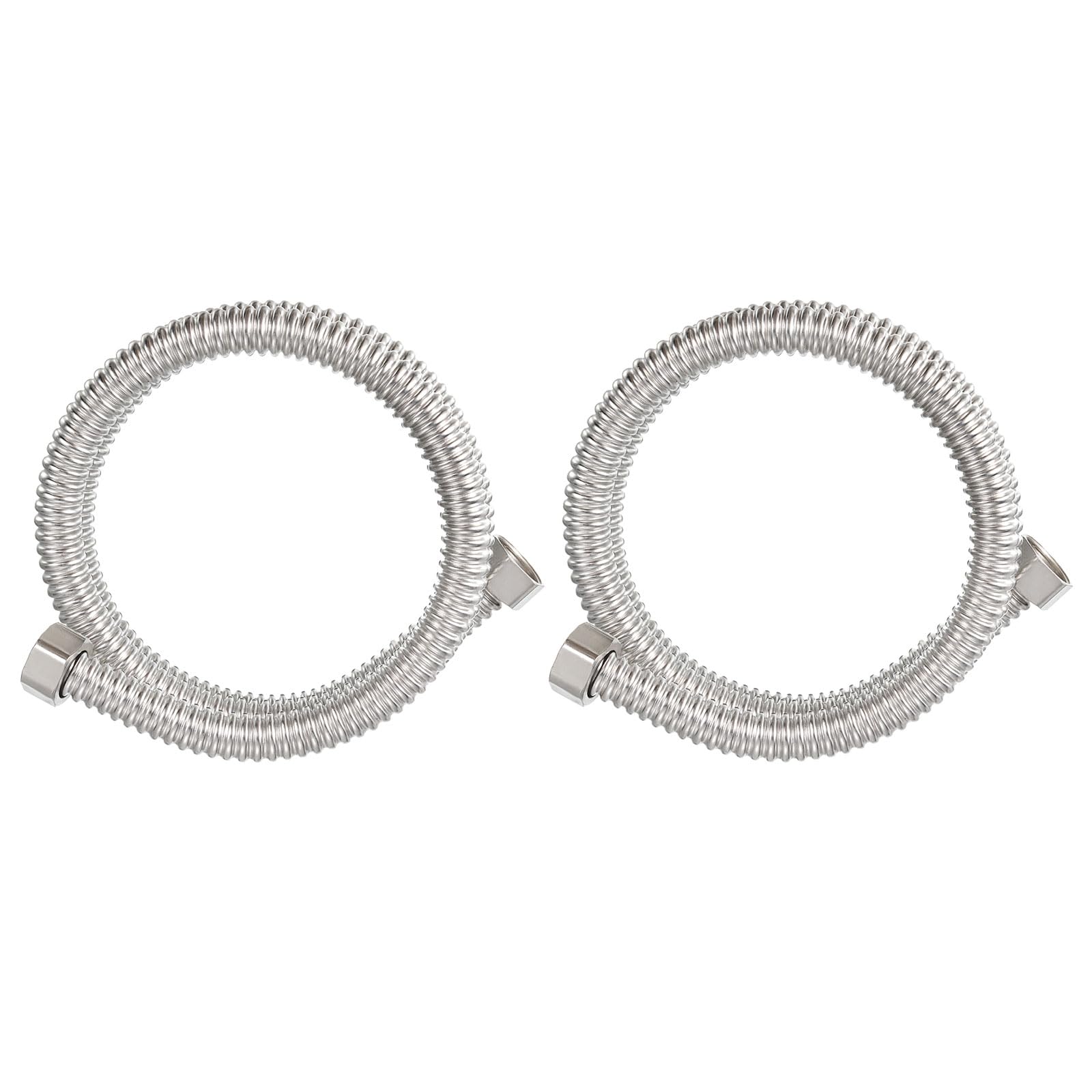PATIKIL G1/2 x 39.37 Inch Flexible Stainless Steel Water Heater Hose, 2 Pack Durable Corrugated Water Heater Connector Hose for Water Pipes Fitting