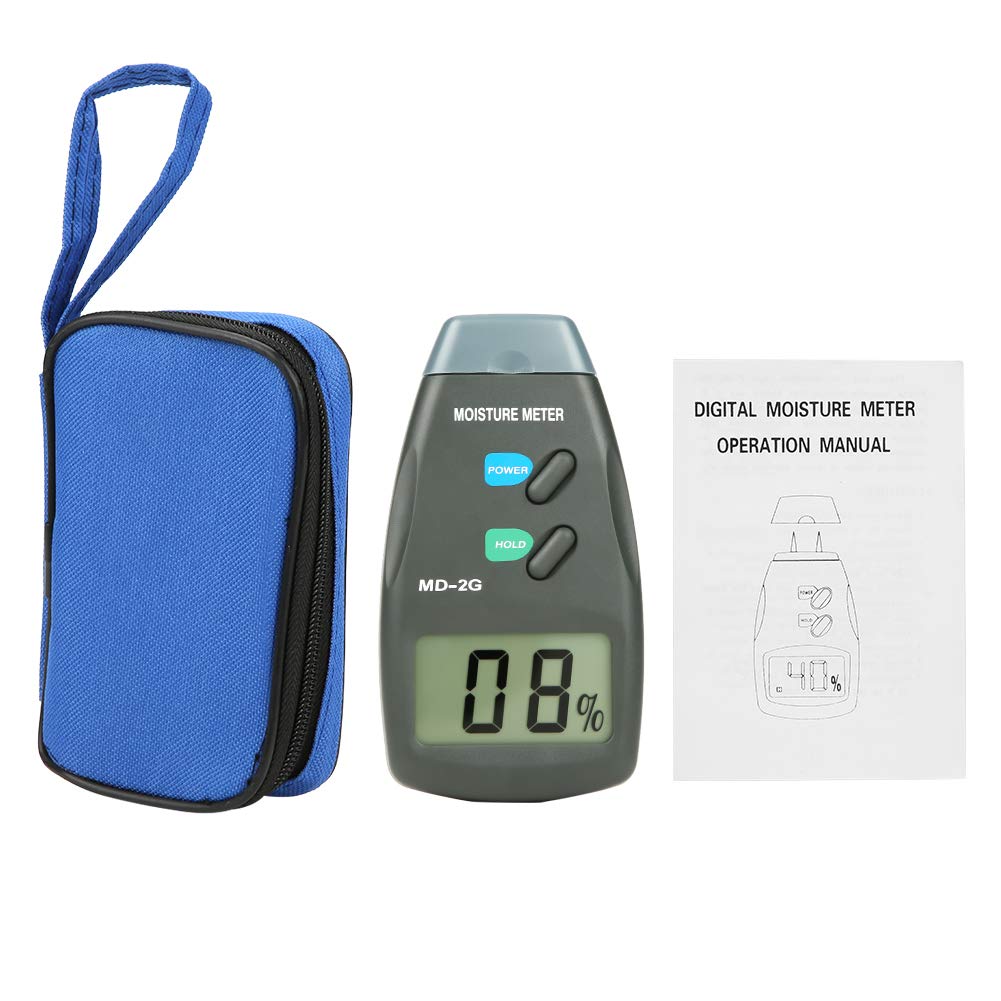 Wood Moisture Detector,MD-2G LCD Digital 2 Pin Wood Moisture Meter Detector Timber Hygrometer Humidity Tester