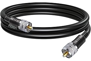 TUOLNK RG8X CB Antenna Coaxial Cable PL259 UHF SO239 Cable Jumper, 3.3FT (1M) Low Loss 50 ohm UHF Male to UHF Male CB Antenna Extension Coax Cable for HAM Radio, SWR Meter, Antenna Analyzer, Dummy Load Ect