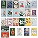 24 Watercolor Christmas Cards - Assorted Holiday Greeting Cards in 24 Unique Watercolor Designs - Christmas Greeting Card - Include 24 Kraft Envelopes - Bulk Assorted Christmas Cards - 4 x 6 Inches