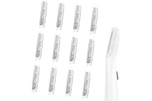 SEEHOM 12 Pack Replacement Heads for Finishing Touch Flawless Dermaplane Glo Lighted Facial Exfoliator Blades, Replacement Blades for Facial and Eyebrow Hair, Stainless Steel Heads