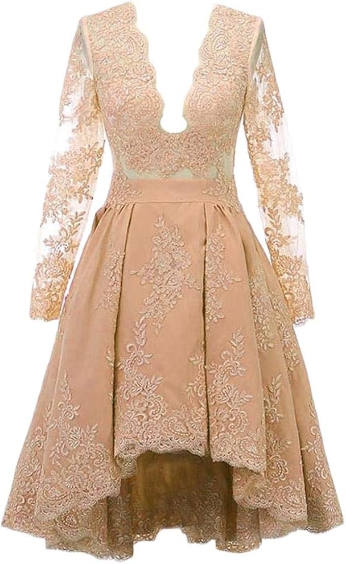 Dydsz Women's Short Prom Dresses with Sleeves Party