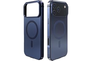 AOPNN New Aluminum Frame Metal Bumper Magnetic Backplate Frame Hard Case Cover for iPhone17Pro Max, Metal Frame ，Military Grade Drop Protection (Blue, for iphone17Pro Max)