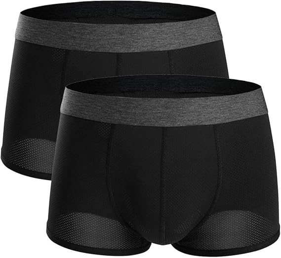 Summer Code Men's No Ride Up Boxer Brief Breathable Underwear Pack (2