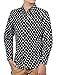 Allegra K Men Long Sleeve Button Down Dots Fitted Business Shirt Black White M