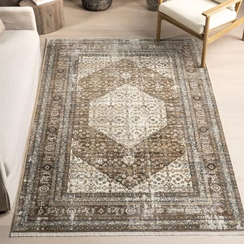 nuLOOM Fringed Performance Indoor Area Rug, Power Loomed, Easy Clean, Durable,…