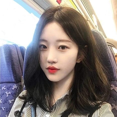 Amazon Co Jp 韓国の人形のかつら ミドル丈の髪 前髪 色 ダークブラウン ホーム キッチン